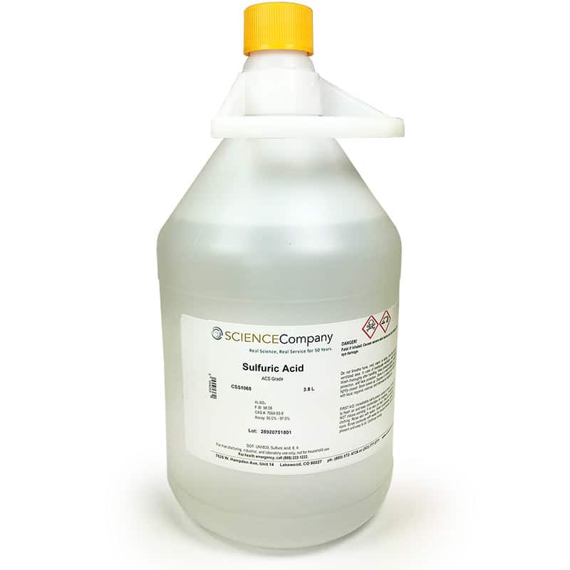 Reagent Grade Sulfuric Acid H2SO4 Concentrated 3 8L For Sale Buy 