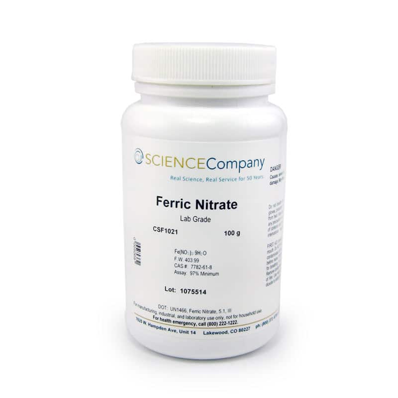 Lab Grade Ferric Nitrate 100g For Sale From The Science Company