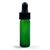 Green colored glass dropper vial, 1/8 oz.