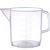 Short Form Plastic Graduated Beaker with Handle, 3000mL, Pk/6