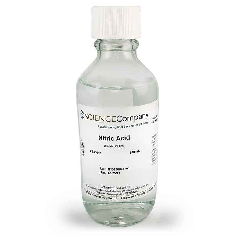 Reagent Grade 10% (v/v) Nitric Acid 500ml for sale. Buy from The