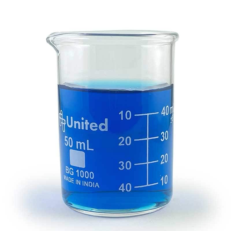 Dual Scale Borosilicate Beaker, 50mL